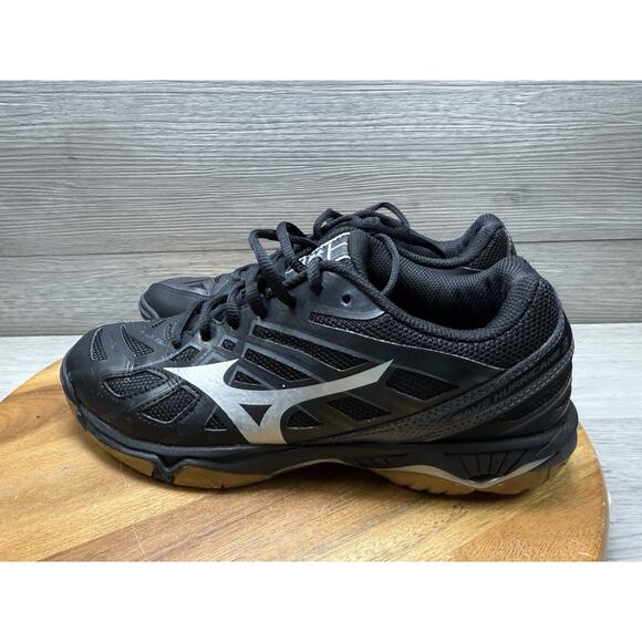 Mizuno Wave Women's Hurricane 3 Shoes Black w/ Silver Lace Up Size 8 - Picture 2 of 10